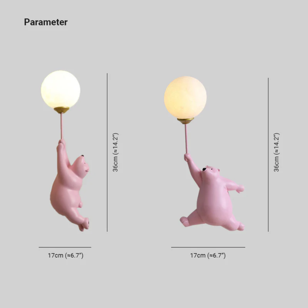 Lámpara de pared LED con diseño de oso - TeddyGlow