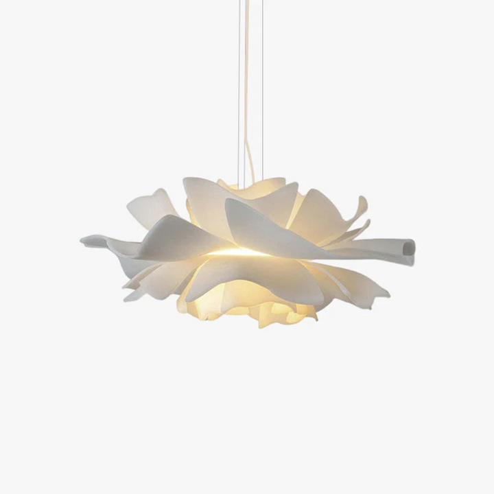 Design Hanging Lamp Flower White Metal - Sophia