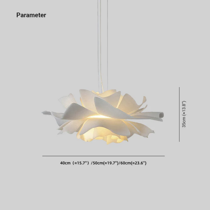 Design Hanging Lamp Flower White Metal - Sophia