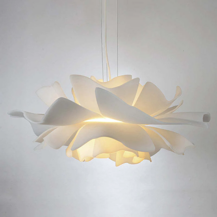 Design Hanging Lamp Flower White Metal - Sophia