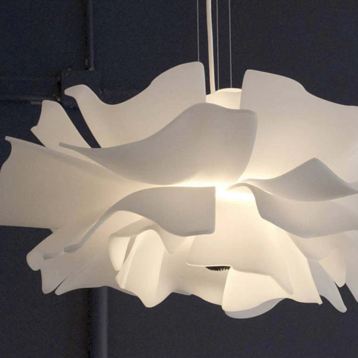Design Hanging Lamp Flower White Metal - Sophia