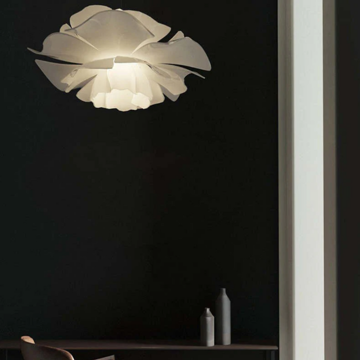 Design Hanging Lamp Flower White Metal - Sophia