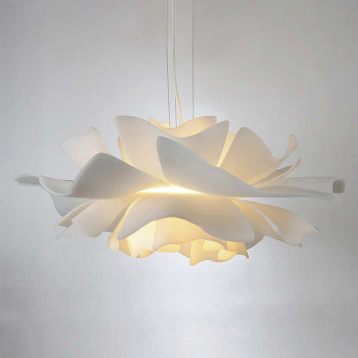 Design Hanging Lamp Flower White Metal - Sophia