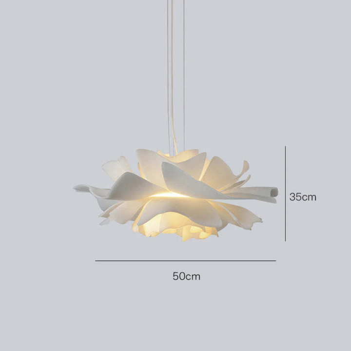 Design Hanging Lamp Flower White Metal - Sophia