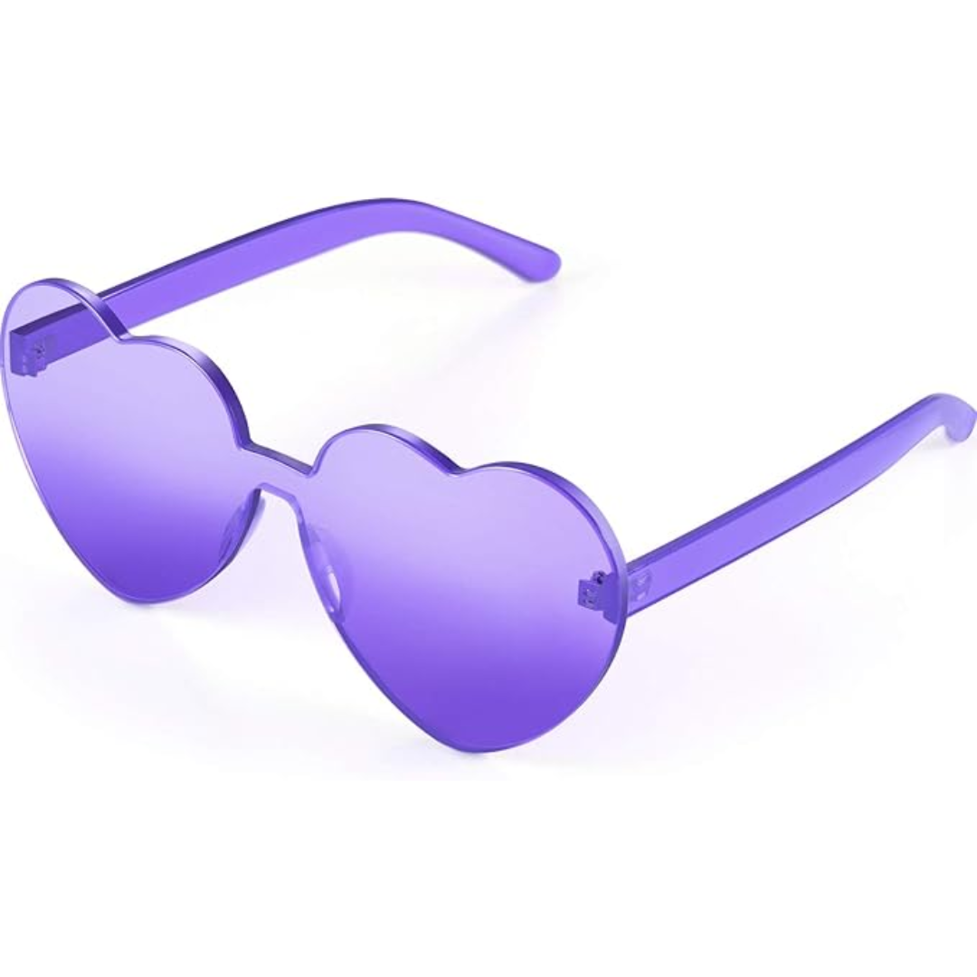 Trendige Herz-Sonnenbrille ohne Rahmen in Transparent-Optik - HerzBlitz