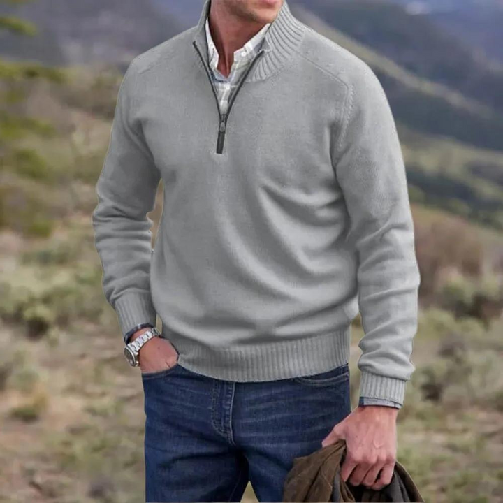 Luxurious Cashmere Men's Sweater with Zipper - Lucas