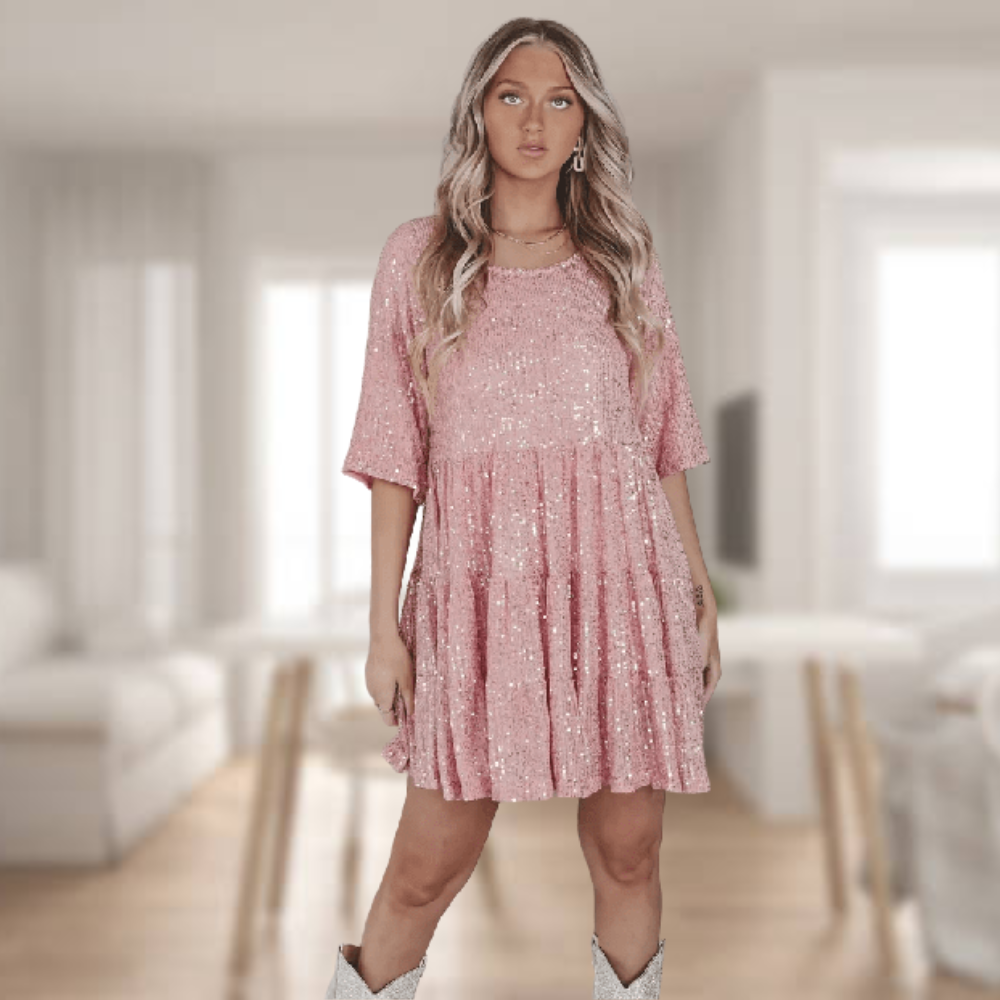 Glitrende paliet-kjole til fest – Luna