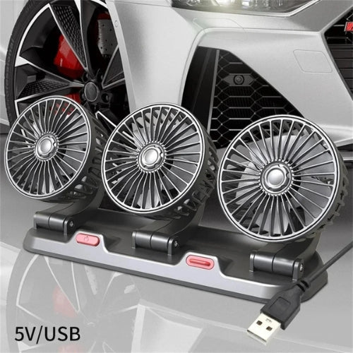 360° justerbar 3-hodet bilvifte USB/12V/24V – AirFlow