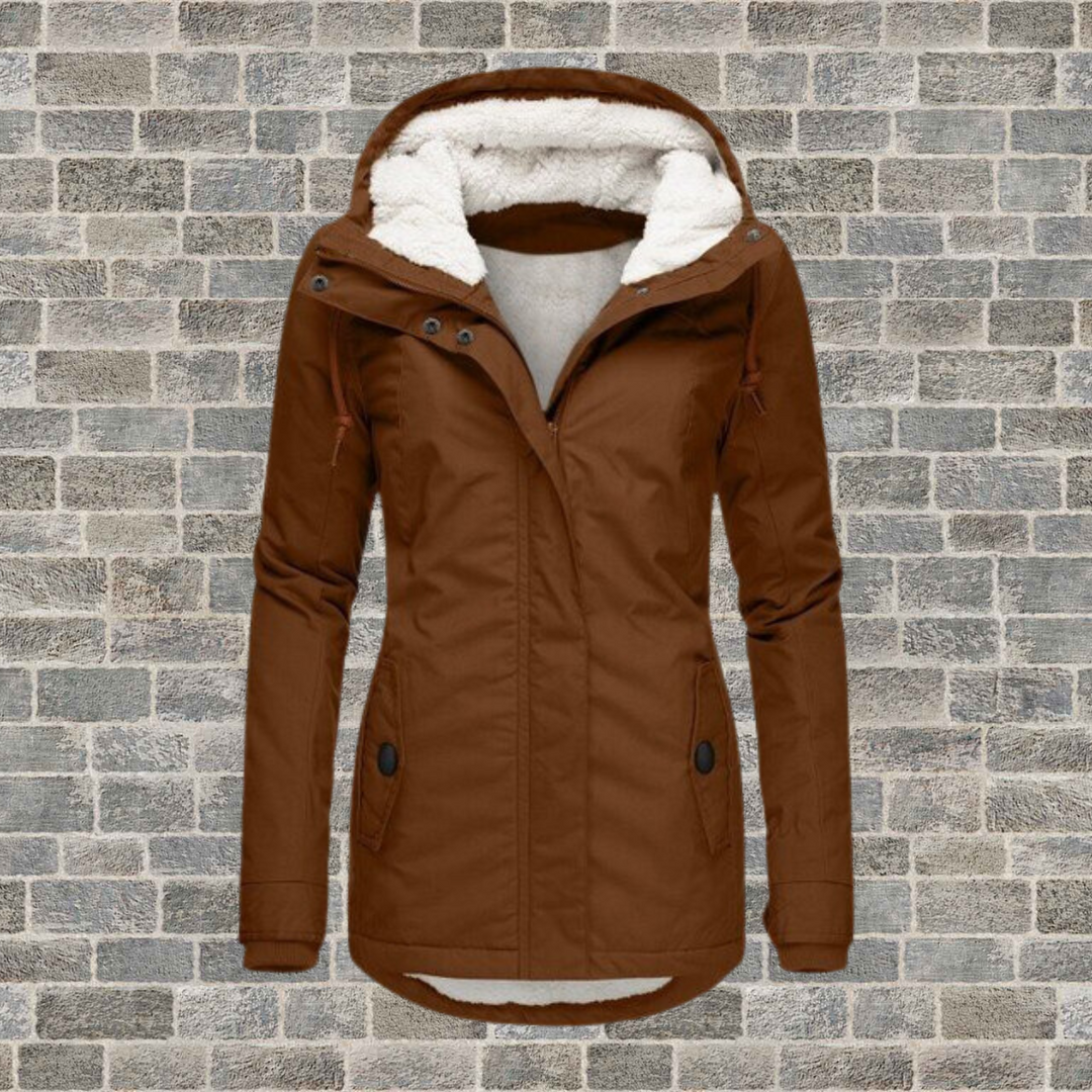 Pleated Cotton Winter Jacket with Hood – Mila
