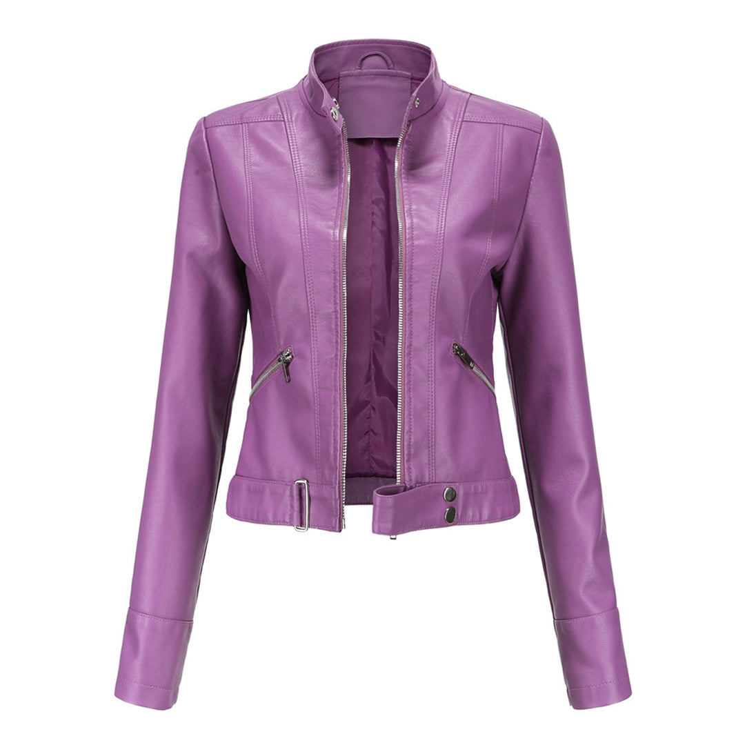 Stylish Women's Leather Jacket in Classic Design – Marlene