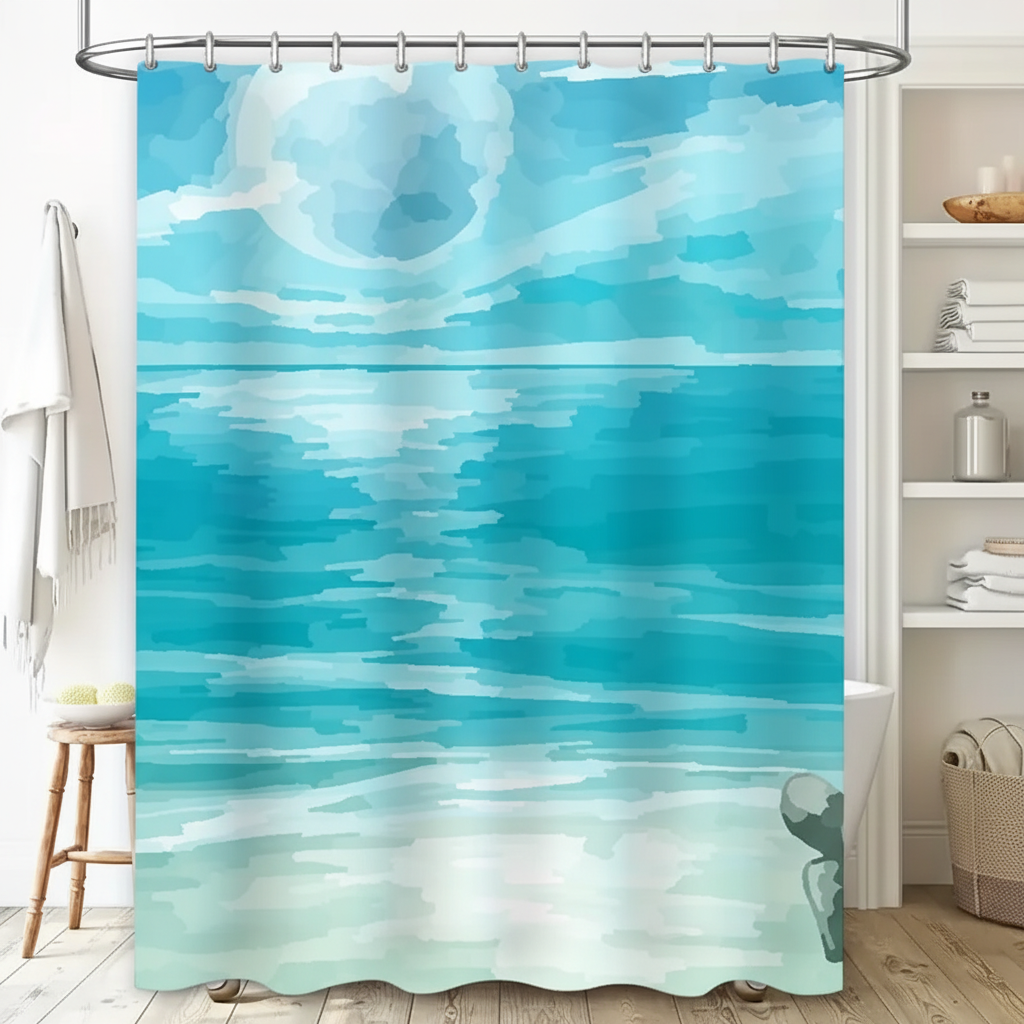 Wasserabweisender Duschvorhang Stoff - SeaBlur