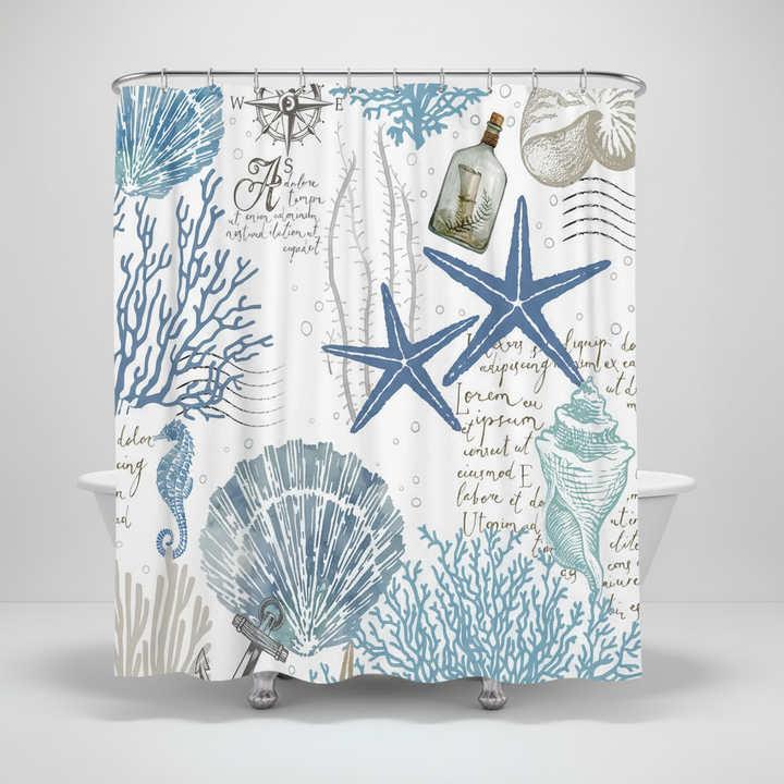 Wasserabweisender Polyester Duschvorhang - StarfishDream