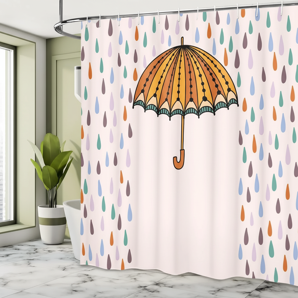 Wasserdichte Duschvorhang Matte - Raindroply