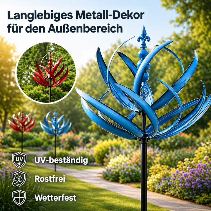 Weathervane Metal Lotus Wind Spinner - Rust-Resistant Garden Decor 6