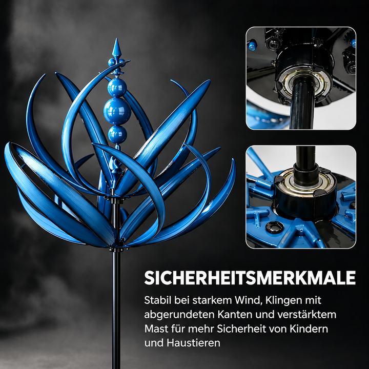 Weathervane Metal Lotus Wind Spinner - Rust-Resistant Garden Decor 9