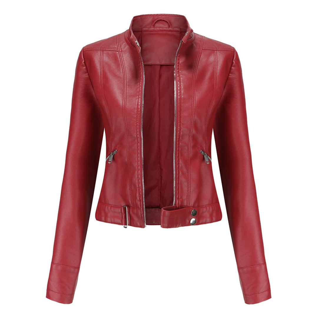 Stylish Women's Leather Jacket in Classic Design – Marlene