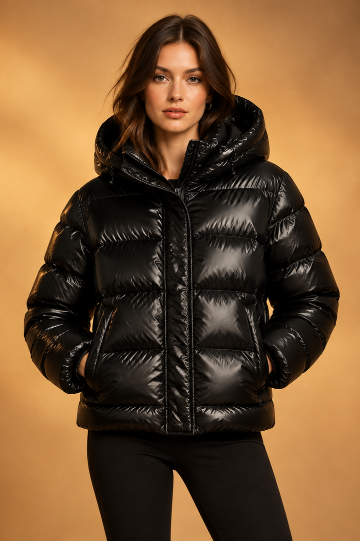 Women's winter jacket with fixed hood