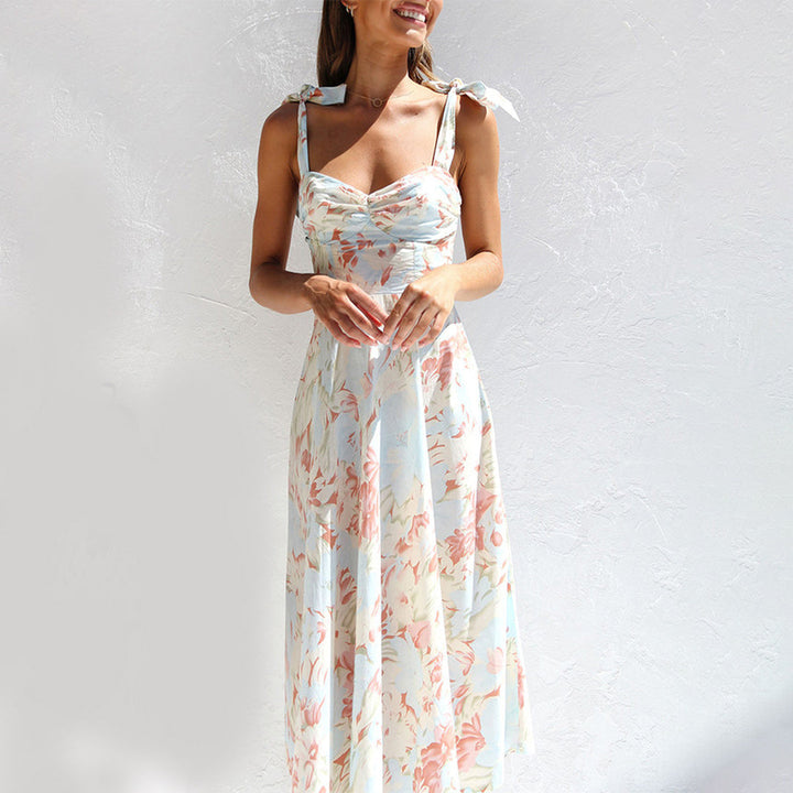 Blomster midi-kjole i let stof – Alina