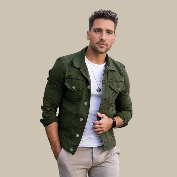 Men's denim jacket with slim-fit cut – Milan