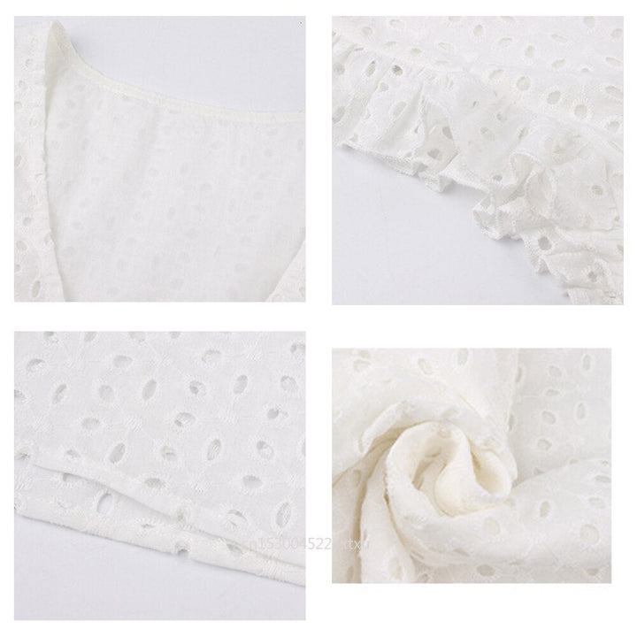 Trendy summer mini dress with ruffle sleeves – Elina