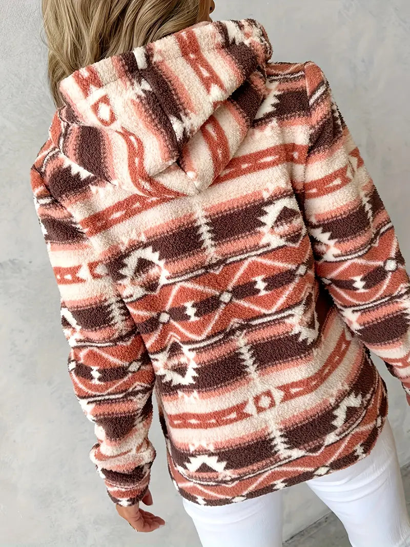 Women's Teddy Vest with Aztec Pattern – Nayeli