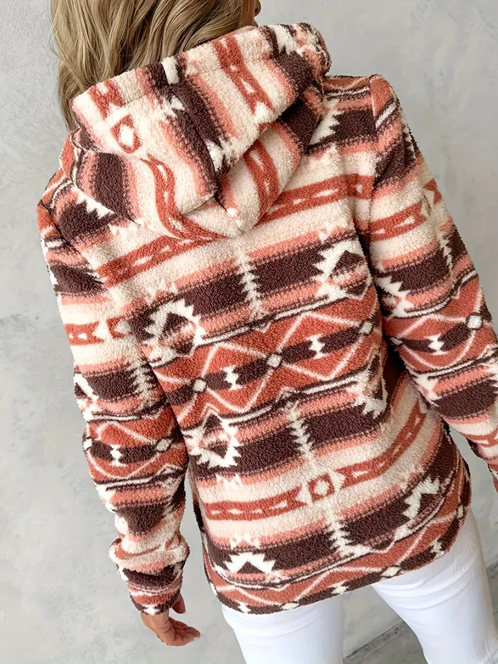 Women's Teddy Vest with Aztec Pattern – Nayeli