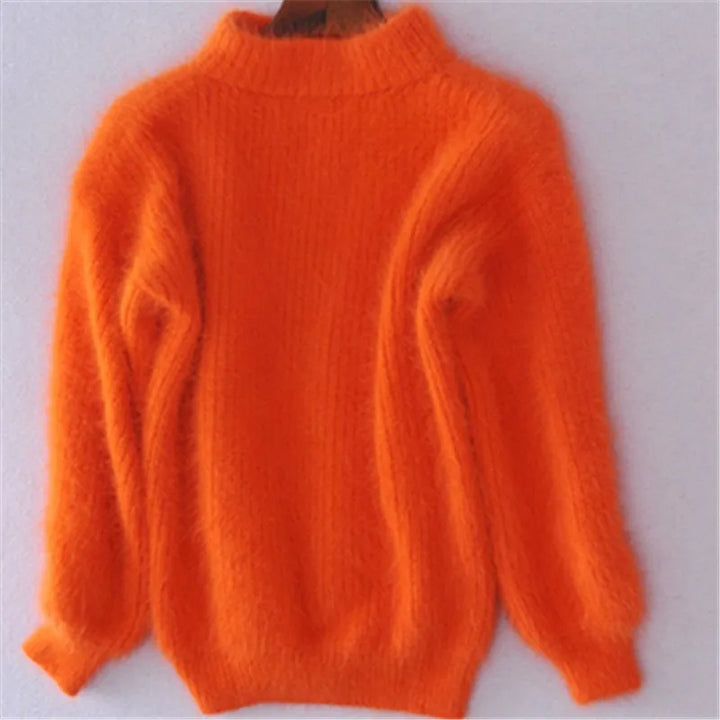 Suéter de punto casual de angora para mujer - Livia