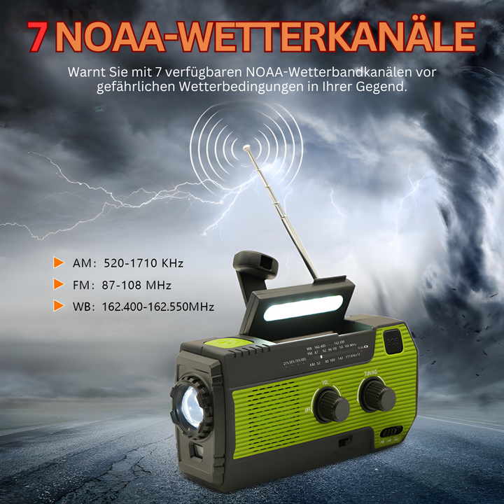 Tragbares Notfallradio mit Solarenergie - PowerWave