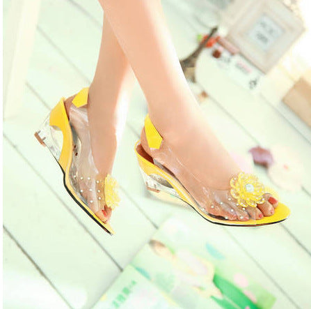 Sandalias de cuña brillantes – Sofía