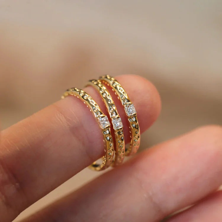 Forgyldt sterlingsølv ring med zirkonia – Aurora
