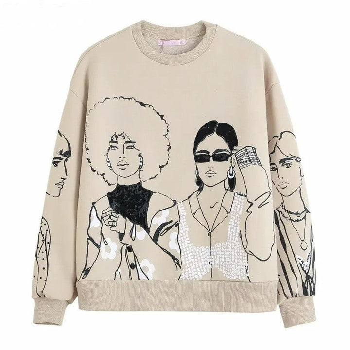 Vidtsiddende sweater med uldmønster – Elise