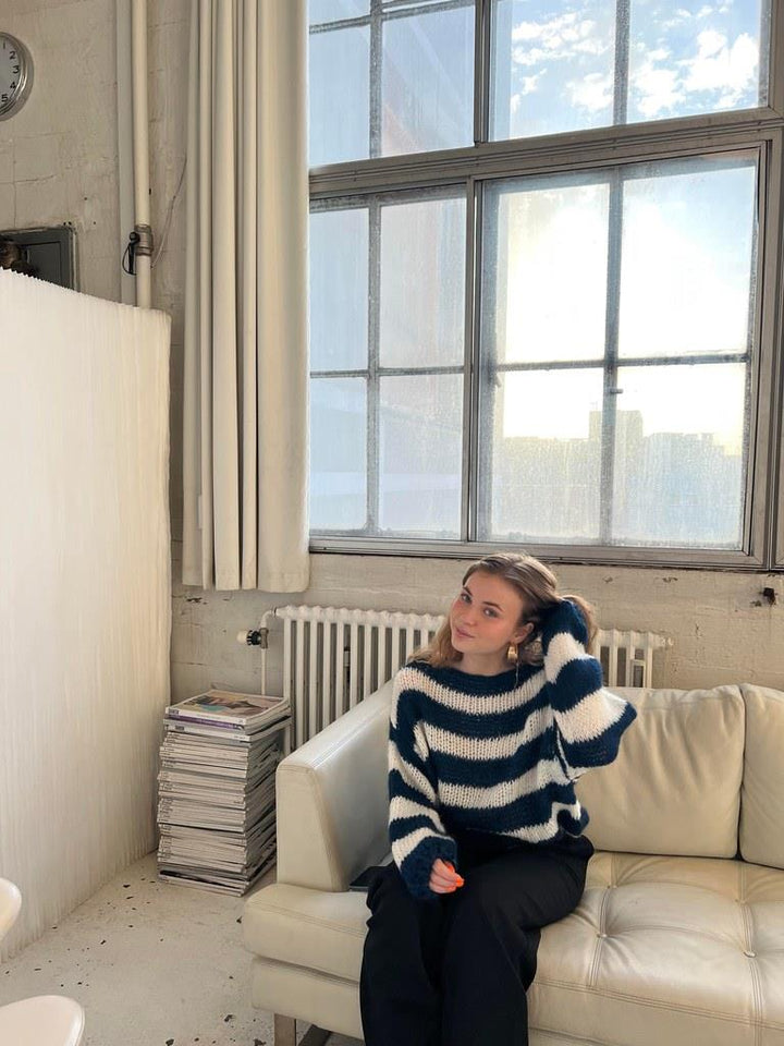 Suéter oversized de mujer tejido y a rayas - Harper
