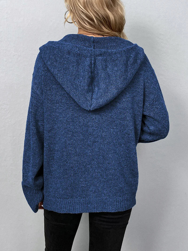 Knitted Hooded Cardigan - Mila