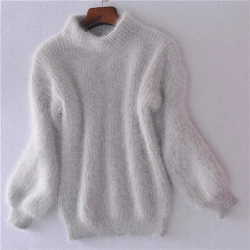 Suéter de punto casual de angora para mujer - Livia