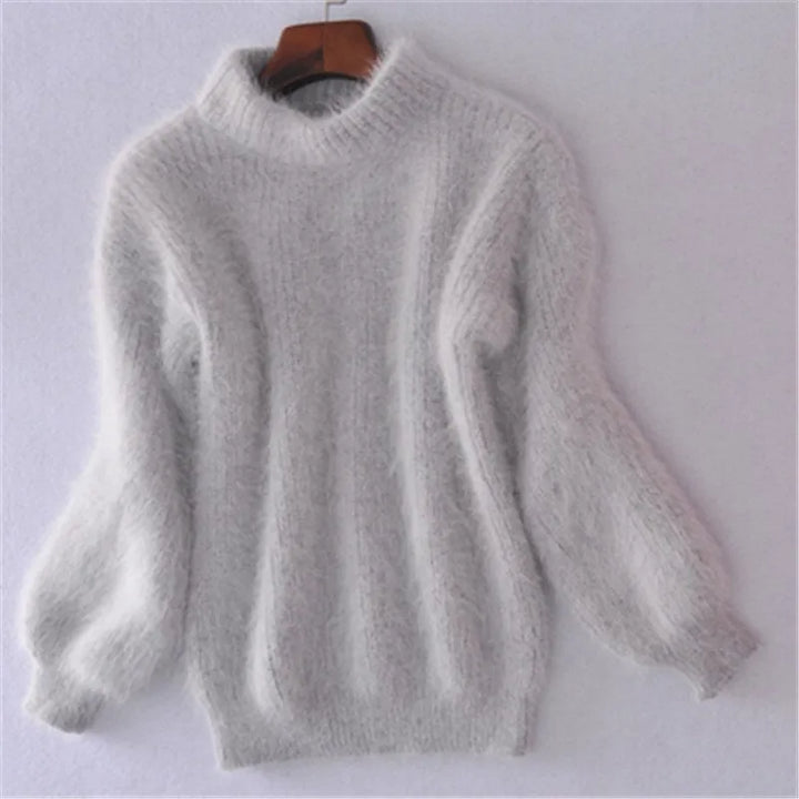 Suéter de punto casual de angora para mujer - Livia