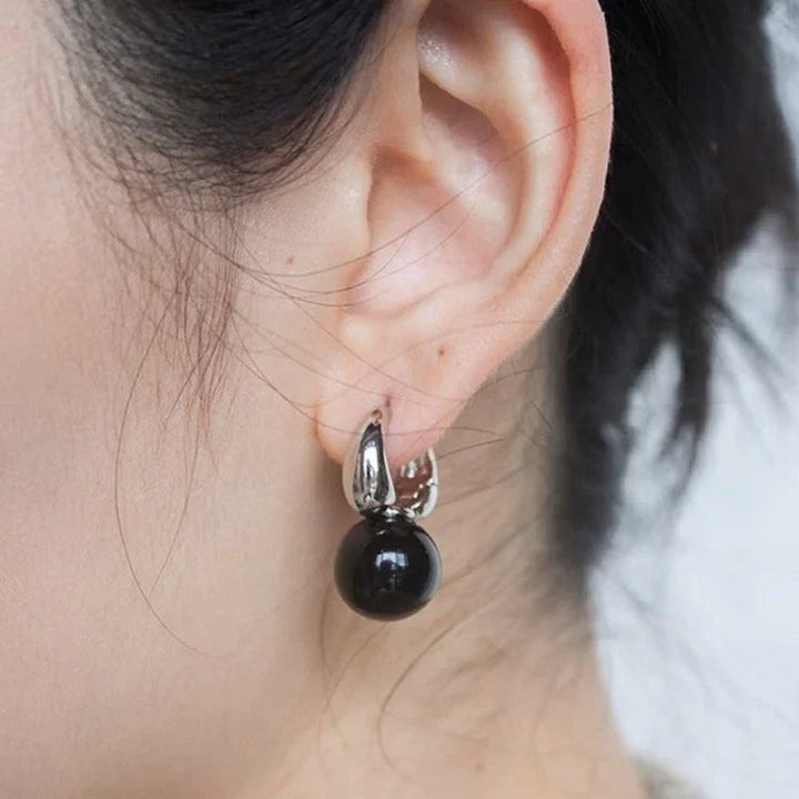 Pendientes de ónix negro elegantes – Lina