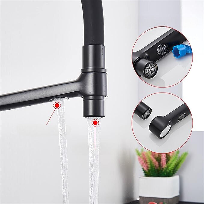 Kitchen faucet with dual spout and water filtration – PureFlow Duo