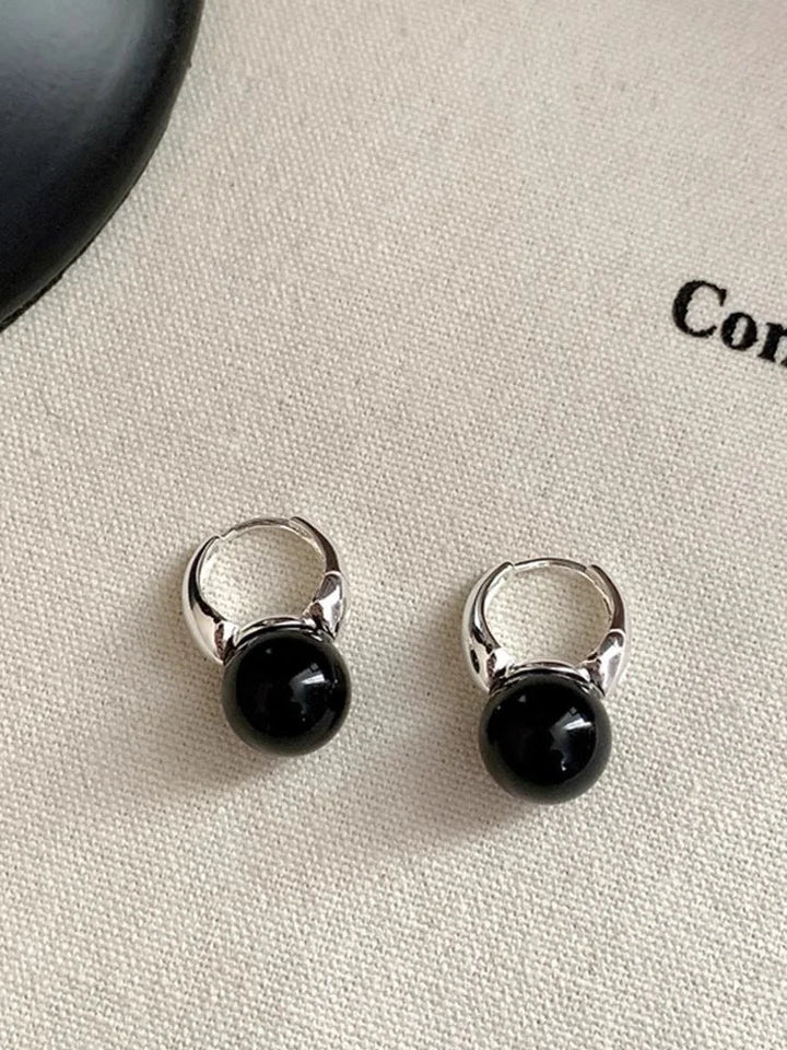 Pendientes de ónix negro elegantes – Lina