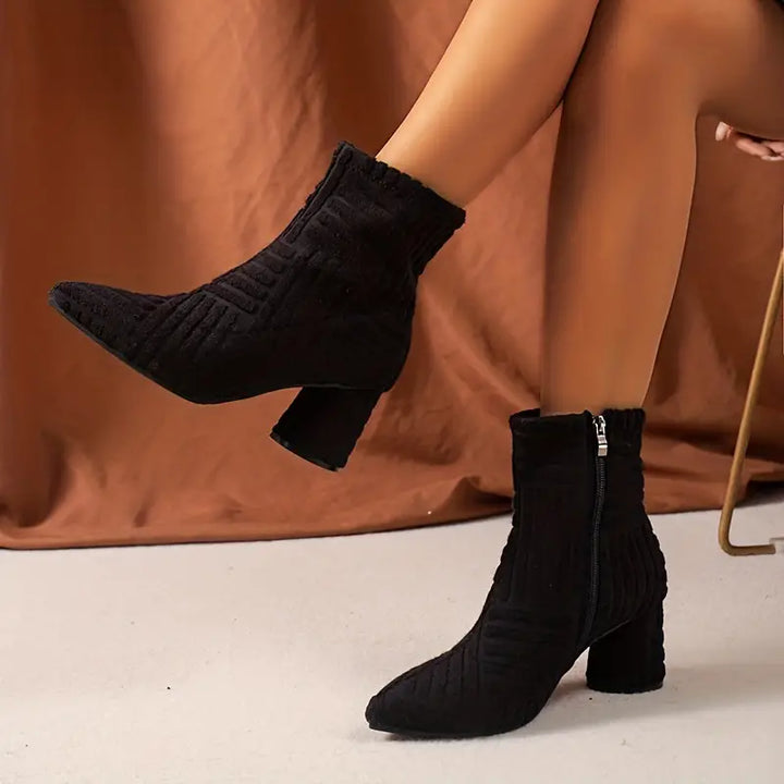Simple women's boots with block heel – Selene