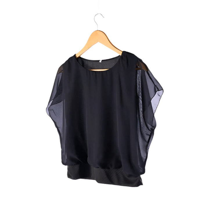 Dame chiffonbluse med flæseærmer – Ariana