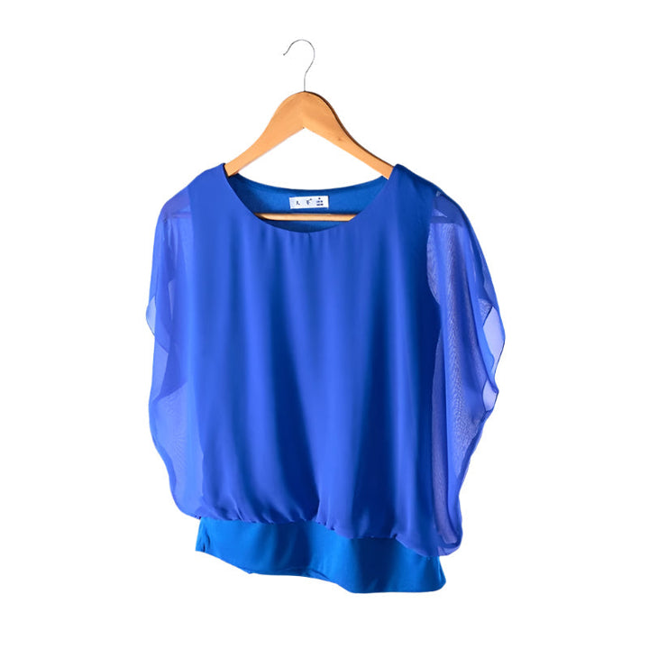 Dame chiffonbluse med flæseærmer – Ariana