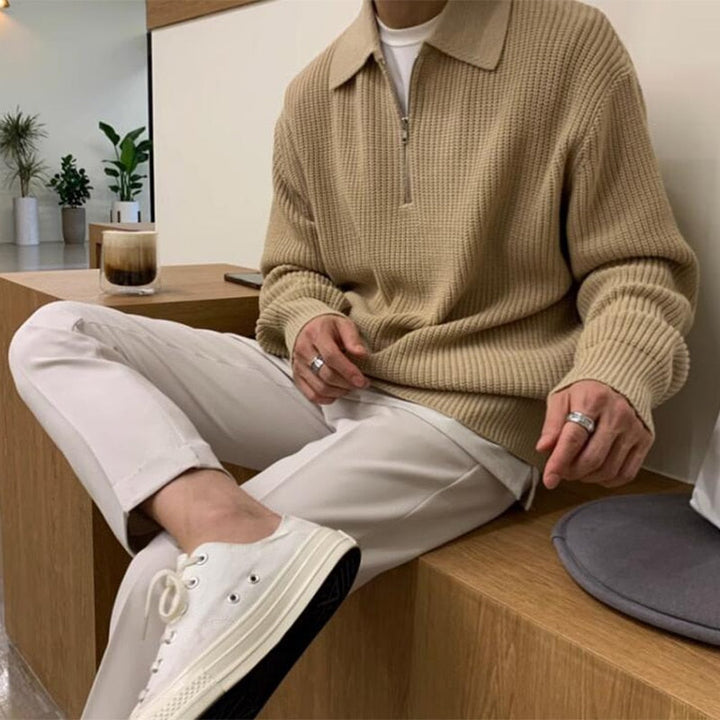 Herre sweatshirt med glidelåskrage – Jonas