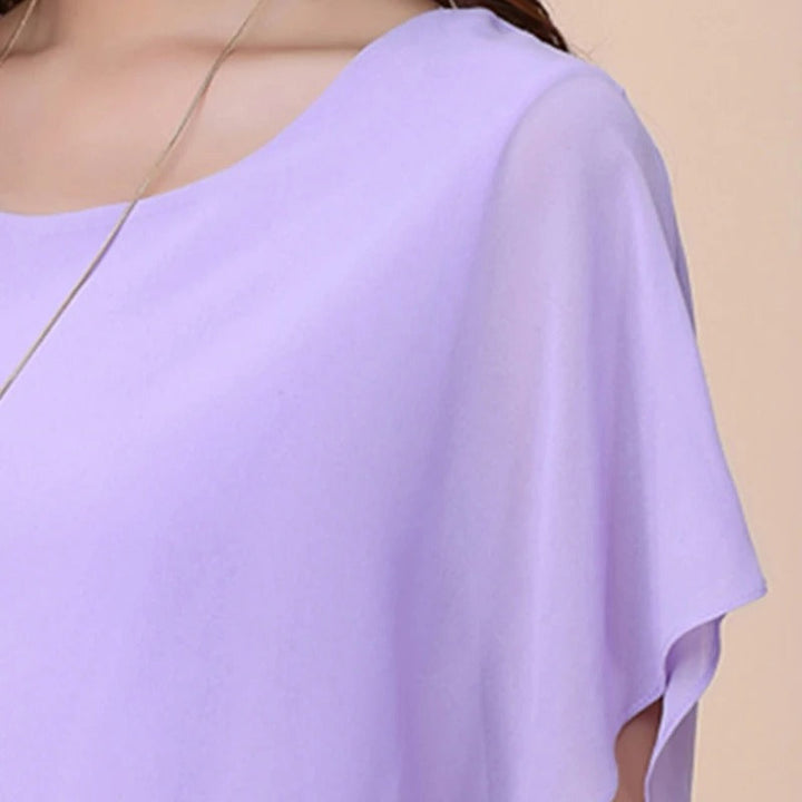 Dame chiffonbluse med flæseærmer – Ariana