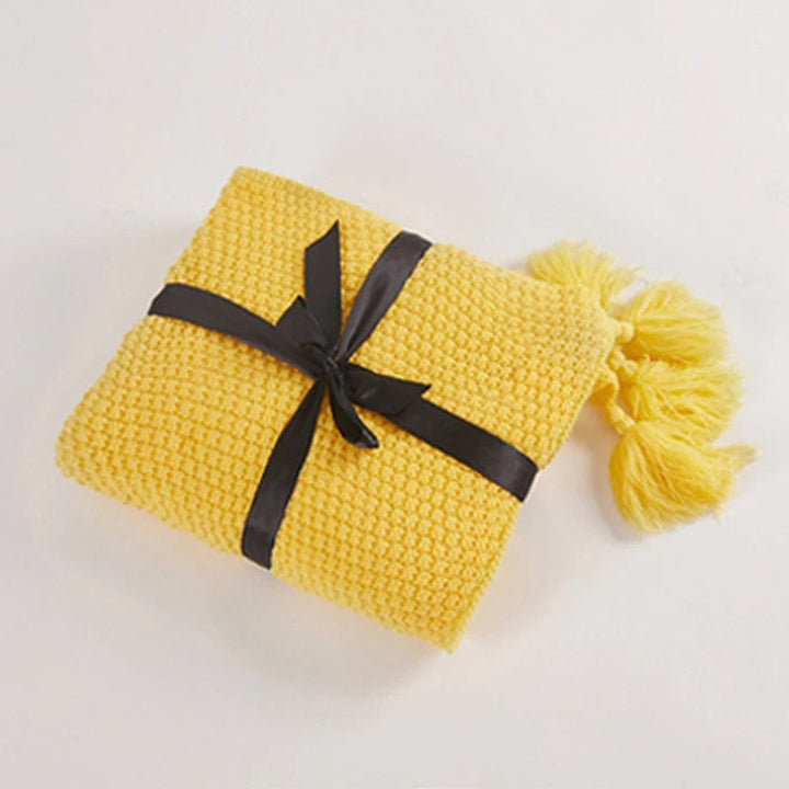 Scandinavian Knit Wool Blanket - Aurora