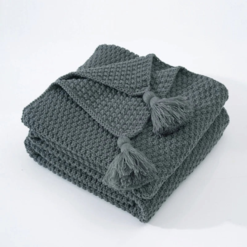Scandinavian Knit Wool Blanket - Aurora
