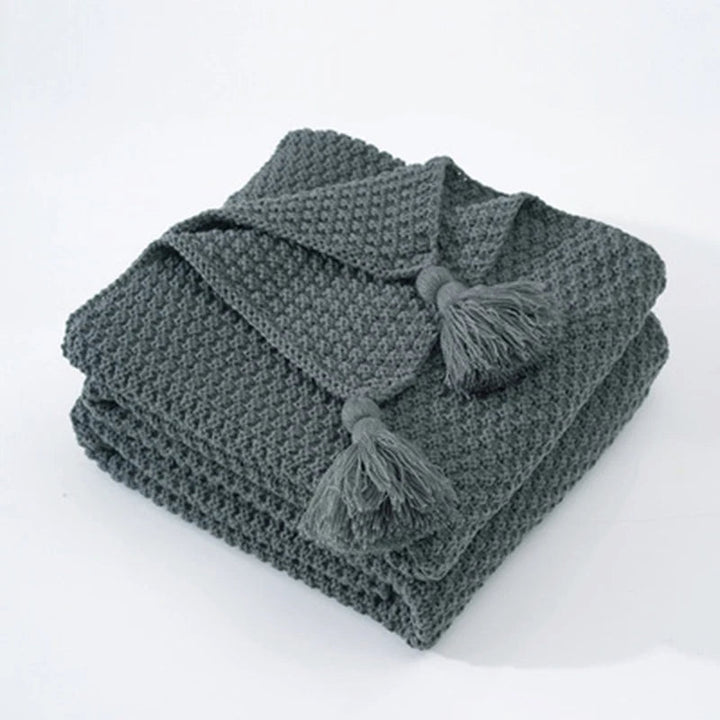 Scandinavian Knit Wool Blanket - Aurora