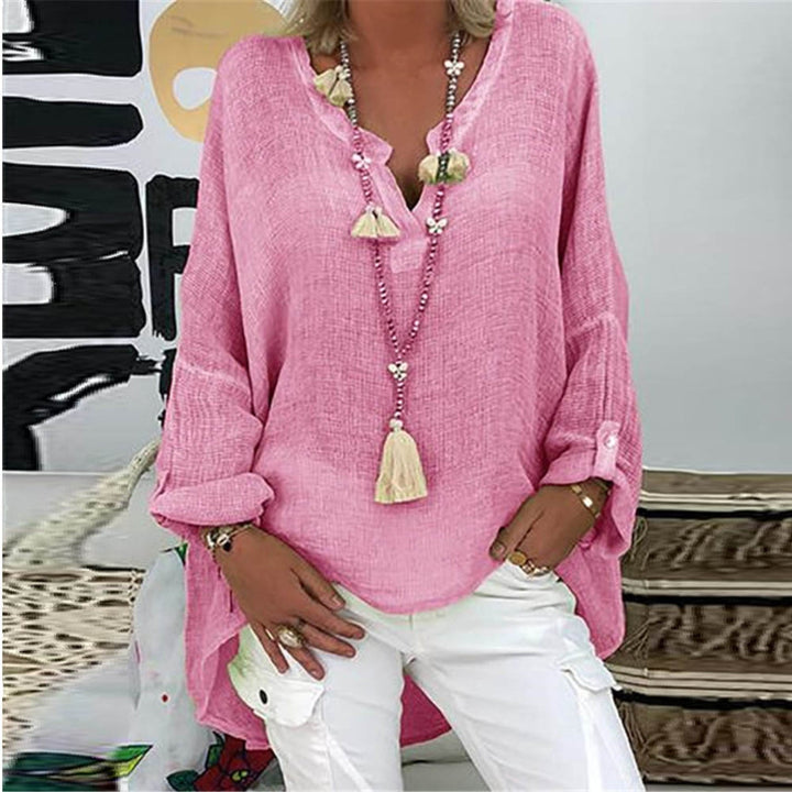 Stilfuld damebluse i hør – Elodie