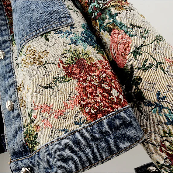 Trendy Floral Denim Jacket for Women – Amaline