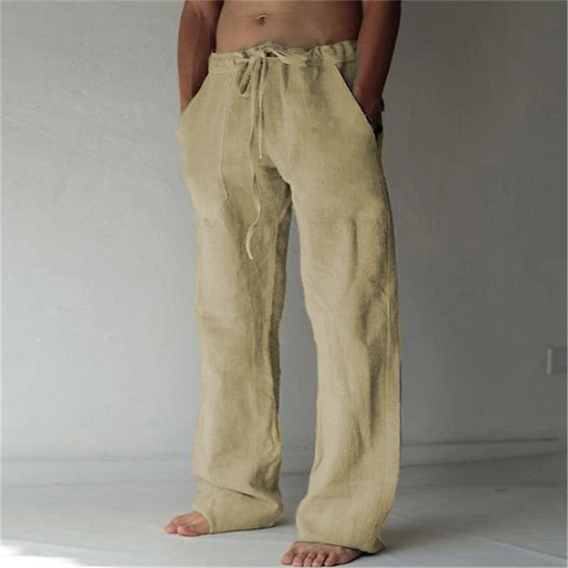 Lässige Herren Leinenhose mit weitem Schnitt für den Sommer – Elias