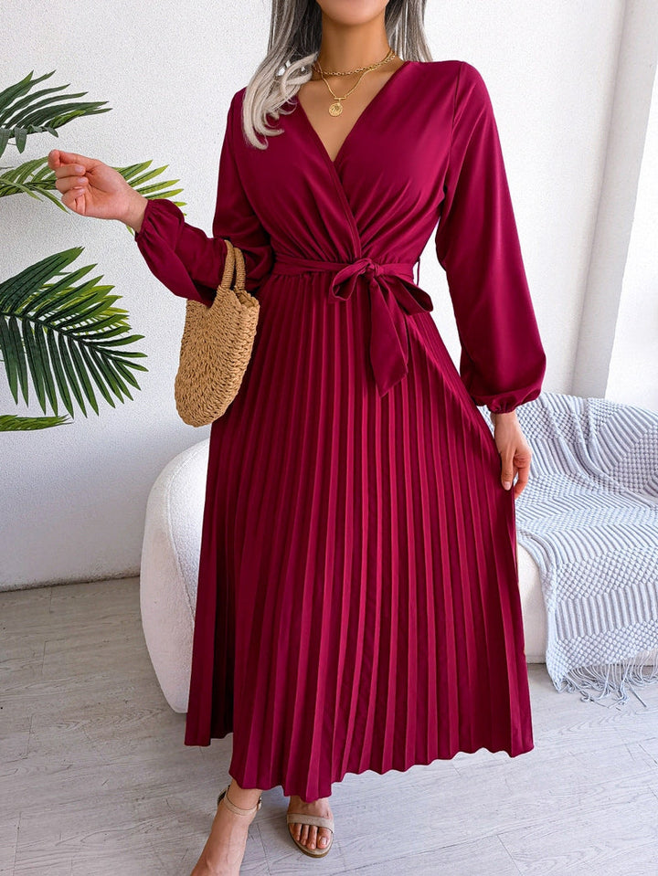 Elegant maxi dress with wrap look – Celina